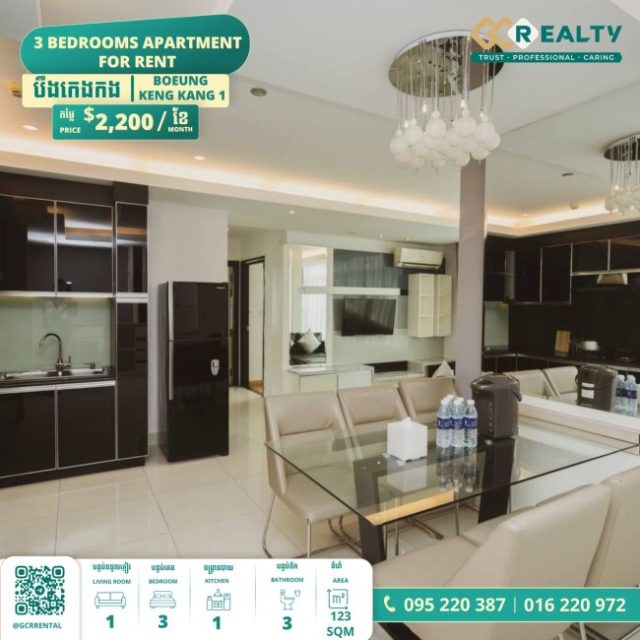 3️⃣ Bedrooms Apartment available For Rent